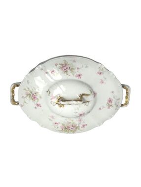 Antique Haviland Limoges France Oval Covered Serving Bowl